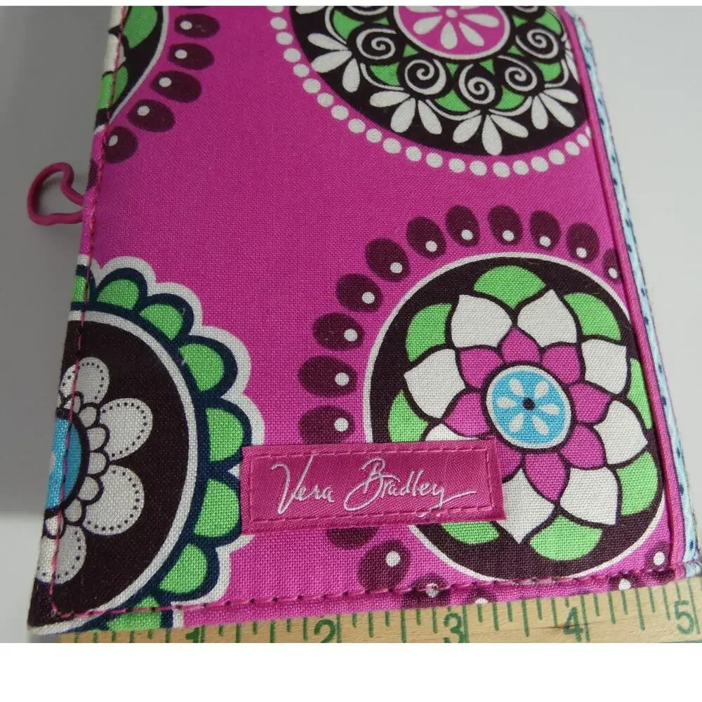 Vera Bradley Little Notebook Wallet Cupcake Pink 6" ID Pen Holder - Picture 5 of 6